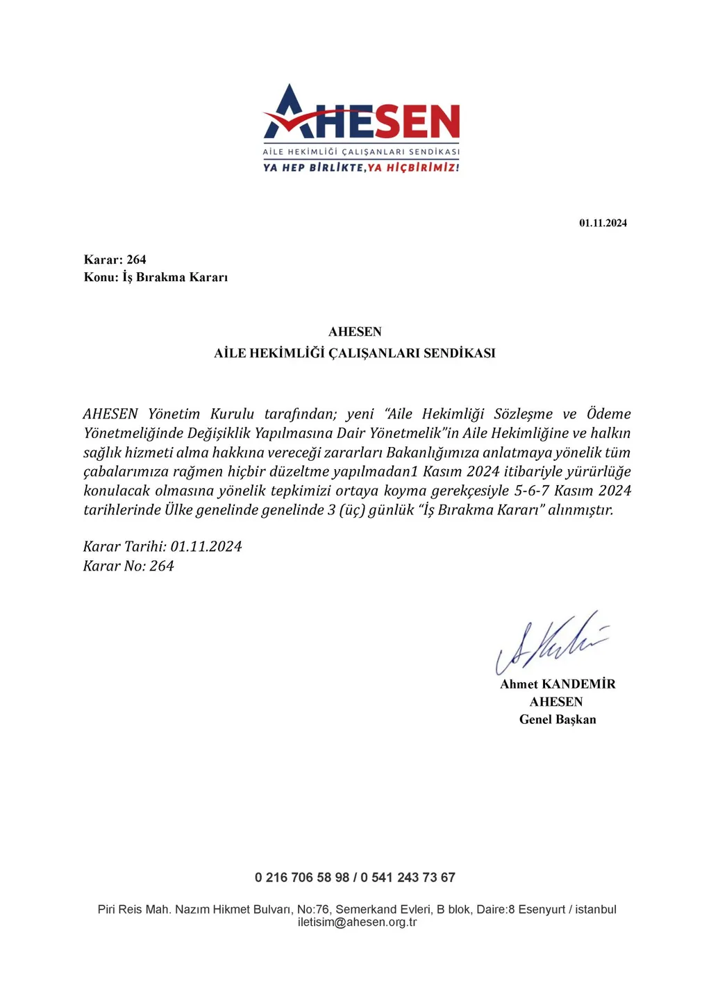5-6-7 Kasım 2024 Ahesen İş Bırakma Kararı - Gorsel 2