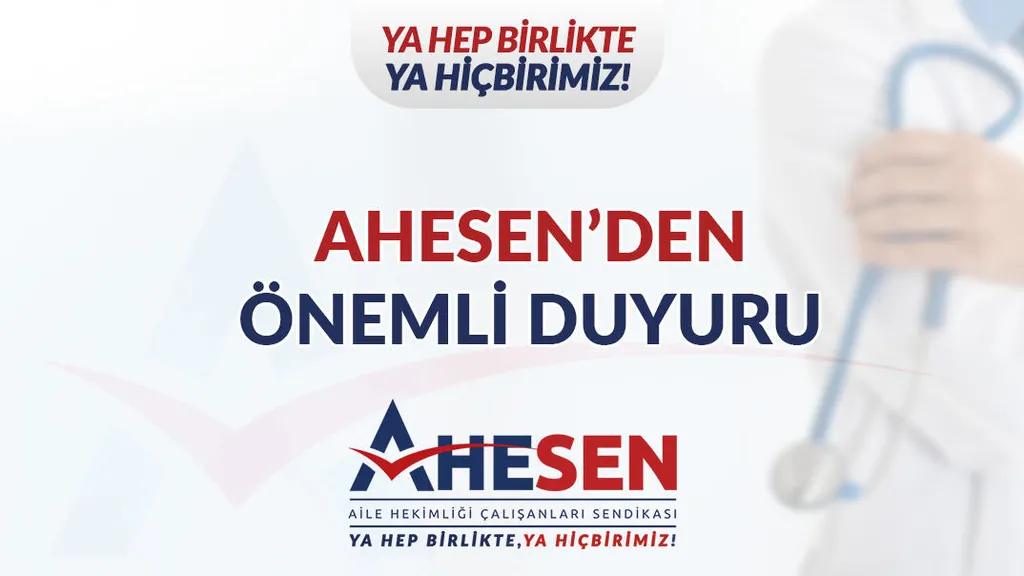 AHESEN’DEN ÖNEMLİ DUYURU