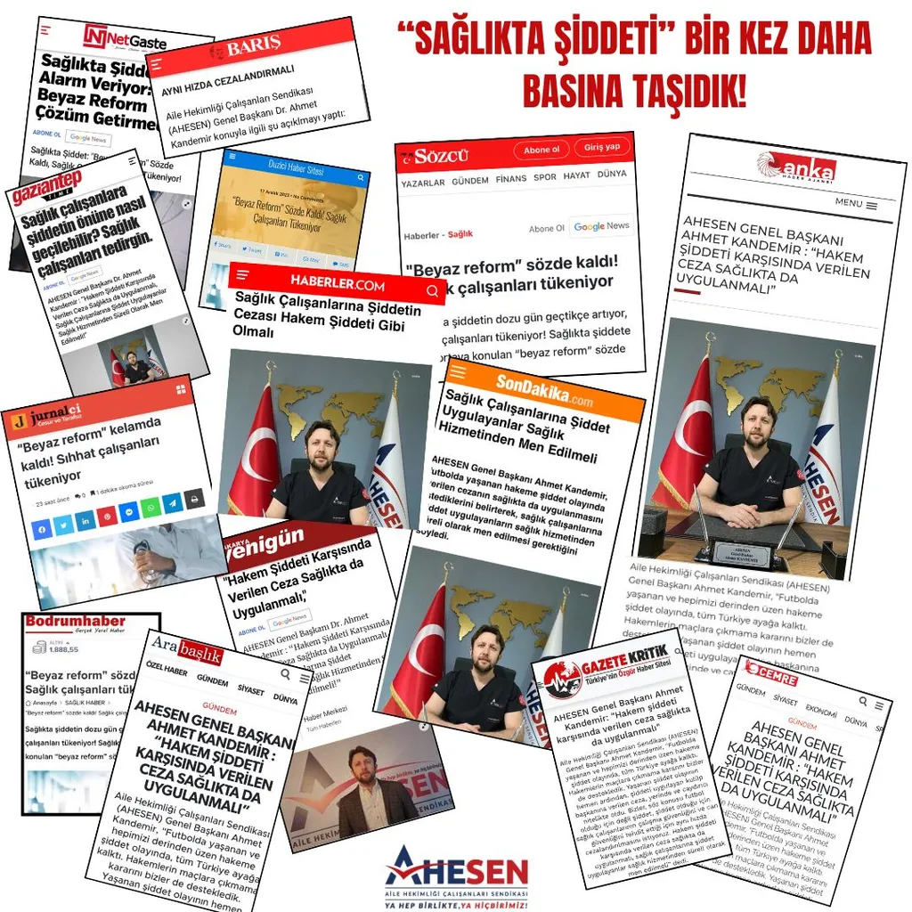 HAKEME ŞİDDETE VERİLEN CEZANIN SAĞLIKTA ŞİDDETE DE UYGULANMASI TALEBİMİZ BASINDA!