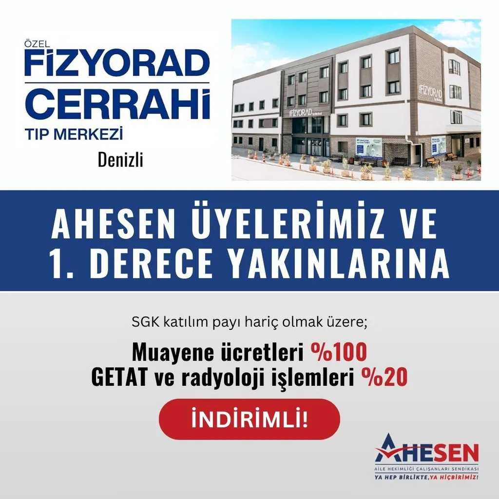 DENİZLİ FİZYORAD HASTANESİ ÜYELERİMİZE İNDİRİMLİ!