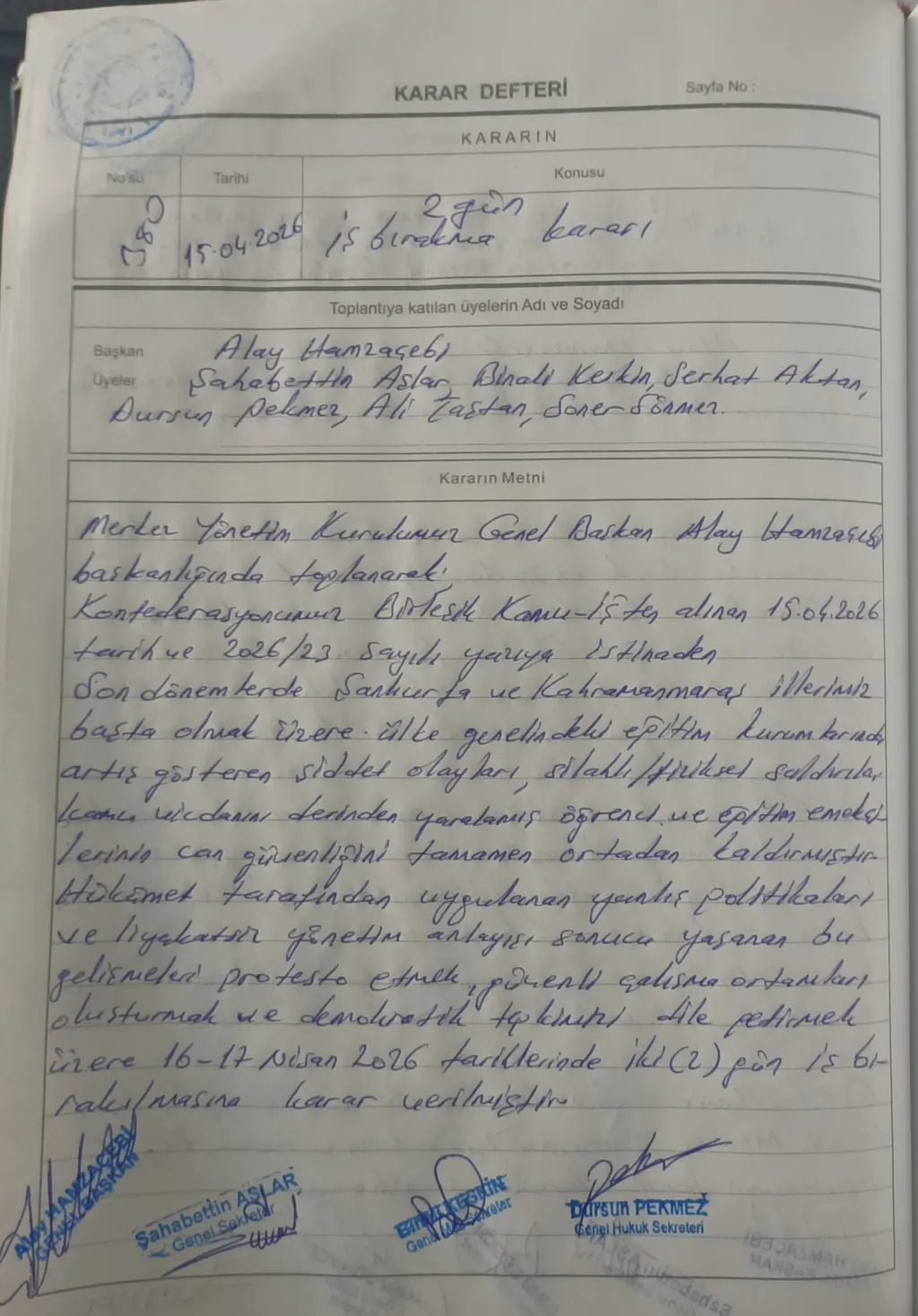 2 Gün İş Bırakıyoruz - Gorsel 2