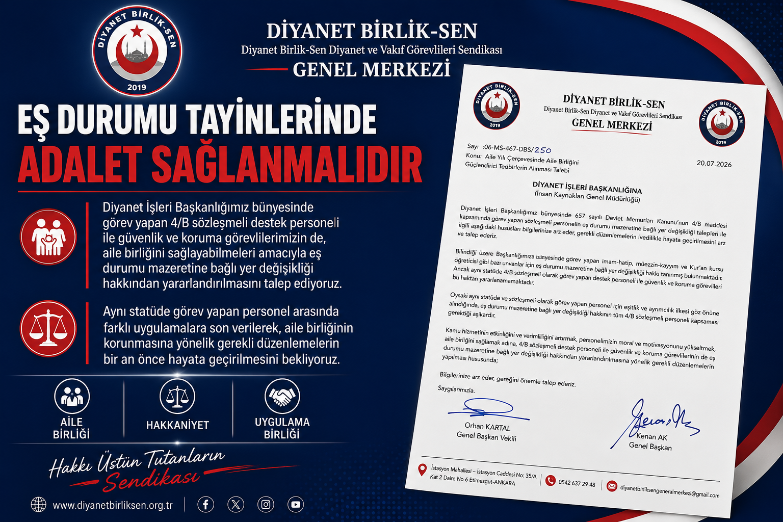 Diyanetbirliksen’den 3+1 Eş Durumu Tayinlerine İlişkin Açıklama