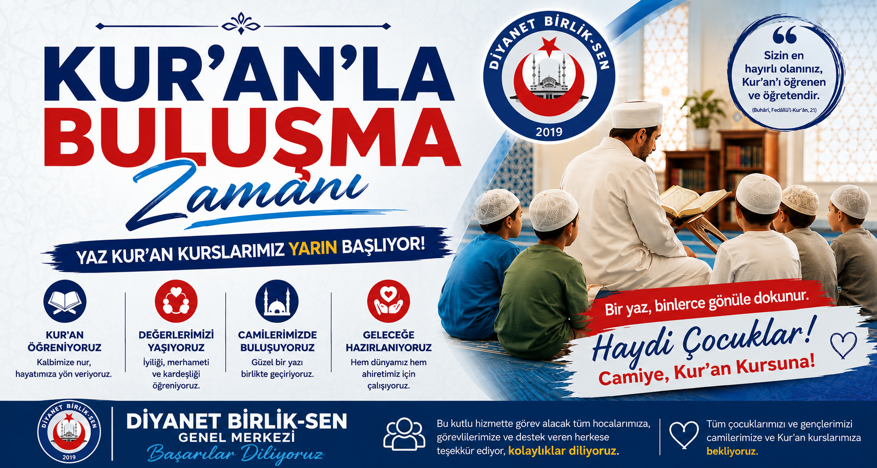 Yaz Kur’an Kurslarımız Başlıyor…