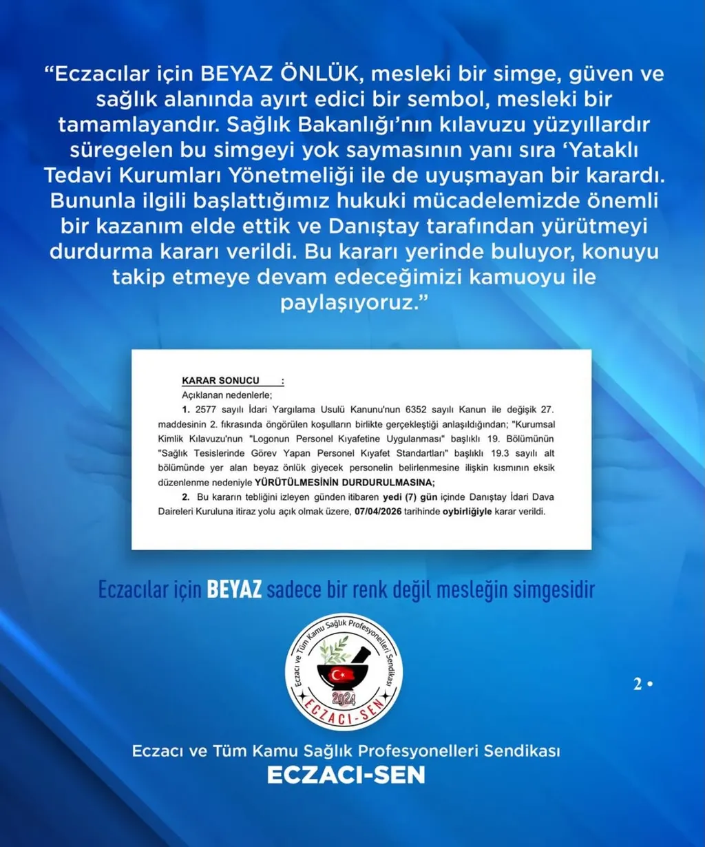 Beyaz Önlük Davasında Danıştay’dan Yürütmeyi Durdurma Kararı - Gorsel 3