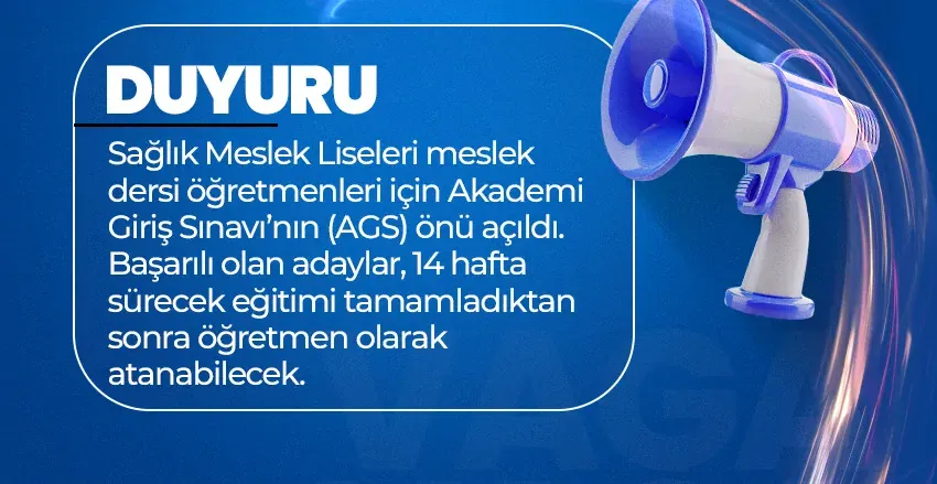 Milli Eğitim Bakanlığı’ndan Sağlık Mensubu Öğretmen Adayları İçin Akademi Giriş Sınavı (AGS) Geliyor!