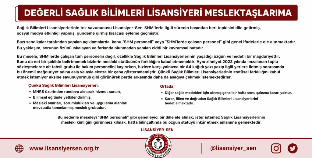 Değerli Sağlık Bilimleri Lisansiyeri Meslektaşlarıma